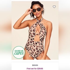 Adore Me cheeta swimsuit NWT